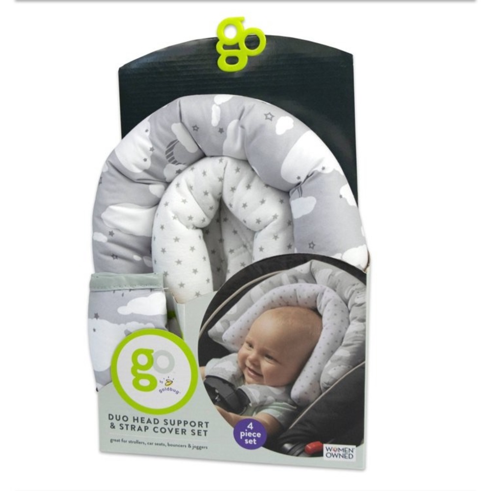 Baby stroller/car seat head support attachments.